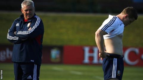 British and Irish Lions coach Warren Gatland (left) with Brian O'Driscoll