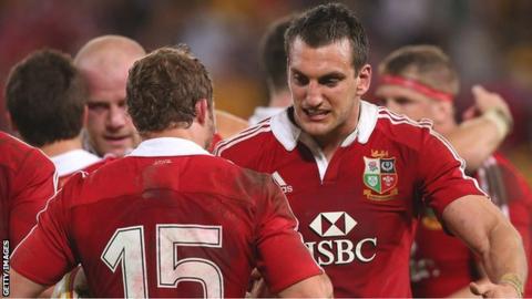 Lions Leigh Halfpenny and Sam Warburton