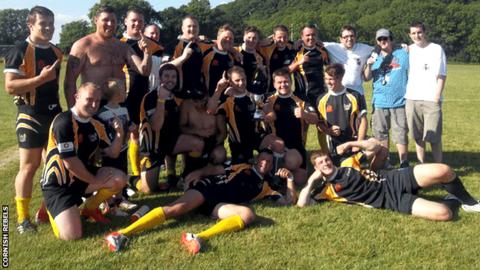 Cornish Rebels celebrate their 2014 title success