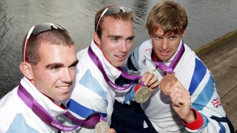 NI's medal-winning rowers Richard Chambers, Peter Chambers and Alan Campbell