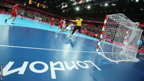 Handball inside Copper Box, London 2012