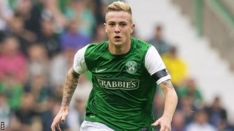 Hibernian forward Danny Handling