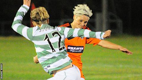 Jessica Fishlock (right) scores for Glasgow
