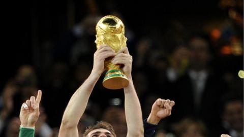 The World Cup trophy