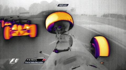 Paul Di Resta crashes out on the first lap