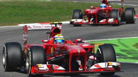 Ferrari's Felipe Massa and Fernando Alonso