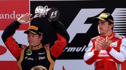 Kimi Raikkonen (left) and Fernando Alonso