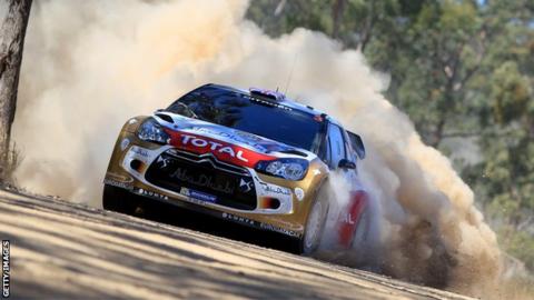 Kris Meeke in action in Australia on Thursday