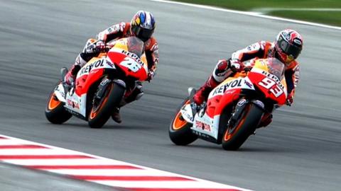 Marc Marquez fights with Dani Pedrosa