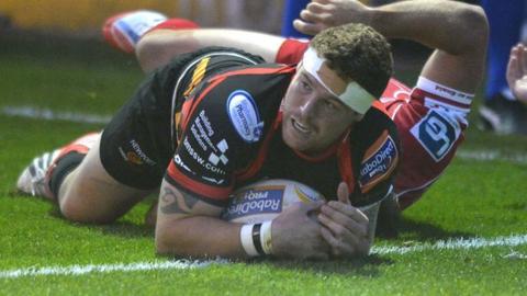 Phil Price scores for the Dragons against Scarlets