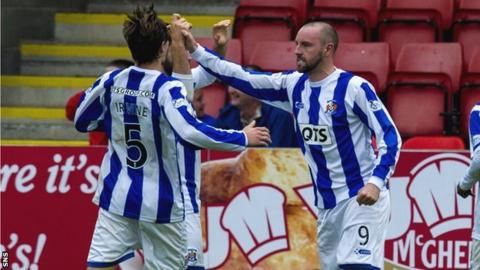 Kilmarnock striker Kris Boyd celebrates scoring his team's leveller