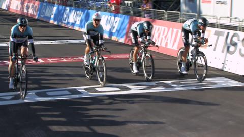 Omega Pharma Quick Step crossing the line