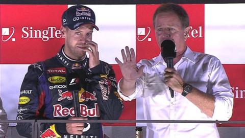 Sebastian Vettel and Martin Brundle