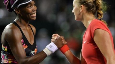 Venus Williams (left) and Petra Kvitova