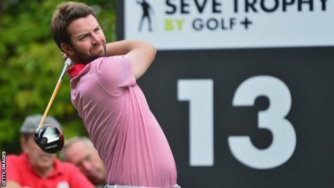 Scott Jamieson tees off during the Seve Trophy