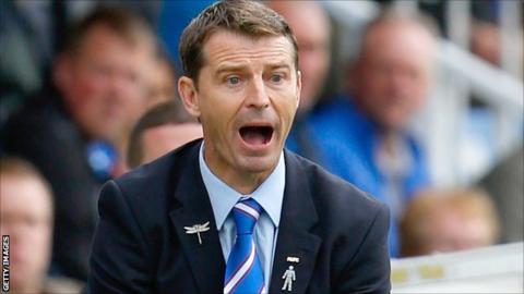Colin Cooper gives orders to his Hartlepool players