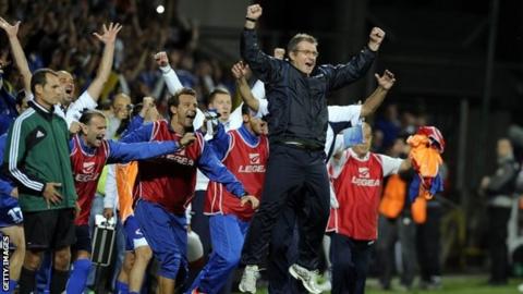 Bosnia celebrate beating Slovakia
