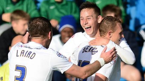 Josh Brownhill celebrates his goal for Preston at Gillingham