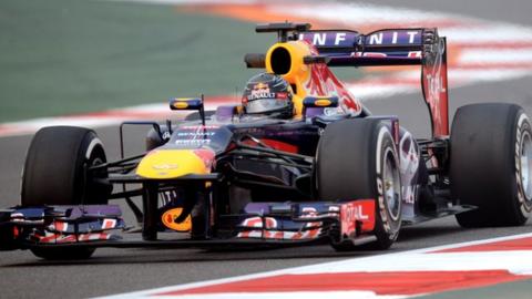 Sebastian Vettel heads a Red Bull one-two in second practice for the Indian Grand Prix.