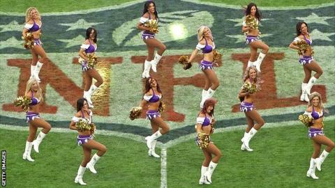 Cheerleaders at NFL fixture at Wembley in London