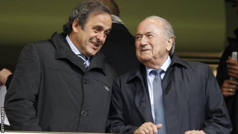 Uefa president Michel Platini (left) and Fifa president Sepp Blatter