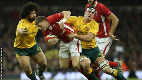 Wales fly-half Rhys Priestland in action against Australia in 2012