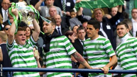 Celtic beat Hibernian 3-0 at Hampden to win the Scottish Cup last season