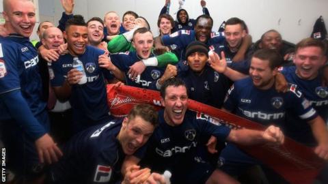 Oldham players celebrate