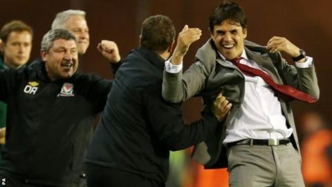 Wales manager Chris Coleman (right)