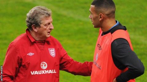 England manager Roy Hodgson with Steven Caulker