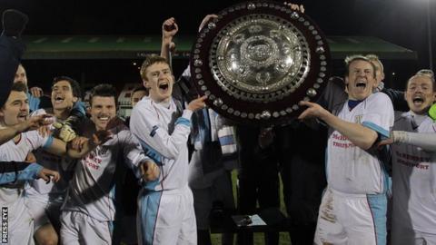Ballymena won the County Antrim Shield at the Oval in November 2012