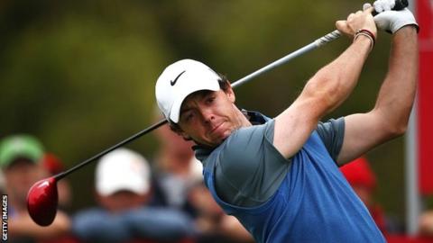 Rory McIlroy in second-round action at Royal Sydney