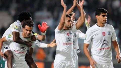 CS Sfaxien players celebrate