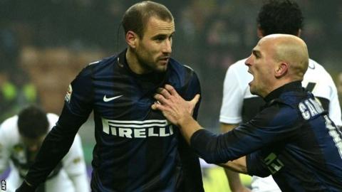 Inter Milan's Rodrigo Palacio
