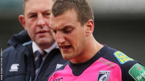 Cardiff Blues director of rugby Phil Davies and Sam Warburton