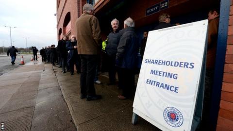 Rangers shareholders gather at Ibrox for Thursday's AGM