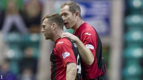 Paddy Cregg is consoled by Frazer Wright