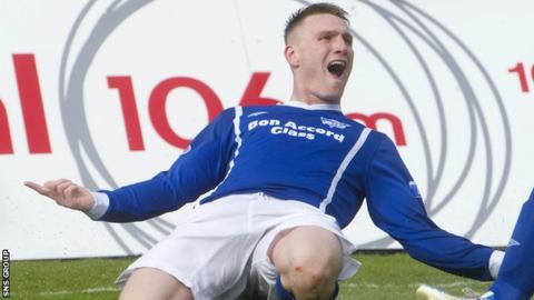 Rory McAllister scored twice for Peterhead