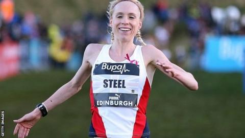 Gemma Steel wins women's 6km cross country race in Edinburgh