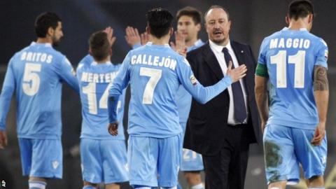 Napoli celebrate win over Verona