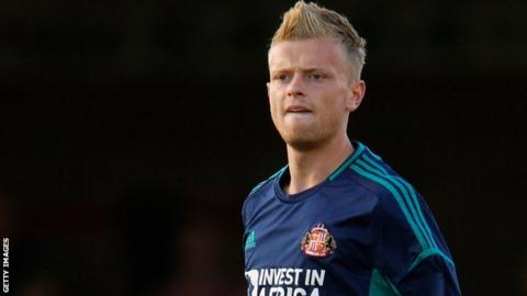 Striker Ryan Noble playing for Sunderland