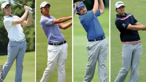 Tommy Fleetwood, Matteo Manassero, Victor Dubuisson and Peter Uihlein