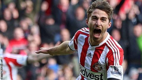 Sunderland match-winner Fabio Borini celebrates his goal against Newcastle United