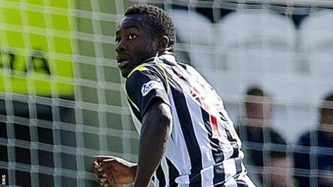 St Mirren striker Stephane Bahoken