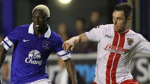 Stevenage in action against Everton earlier this season