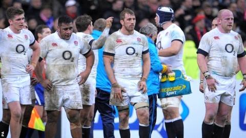 England players during last week's defeat in Paris