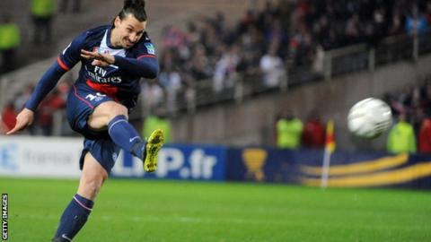 Zlatan Ibrahimovic scores twice to send PSG into the League Cup final
