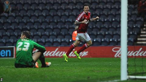 Darius Henderson scores against Preston