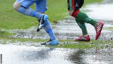 Waterlogged pitch