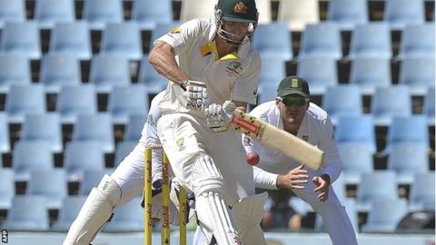 Australia batsman Shaun Marsh during his century against South Africa in Pretoria